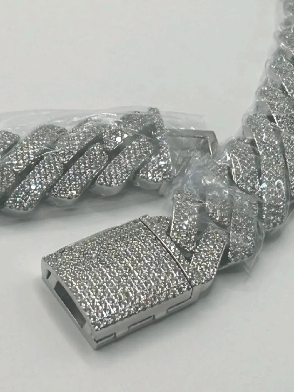 Iced Out 23 CT MOISSANITE Cuban Link Prong Chain Necklace 24mm / 24